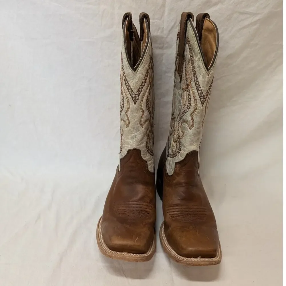 Circle G Teens Boots Brown and Bone Embroidered J7100 Size 4